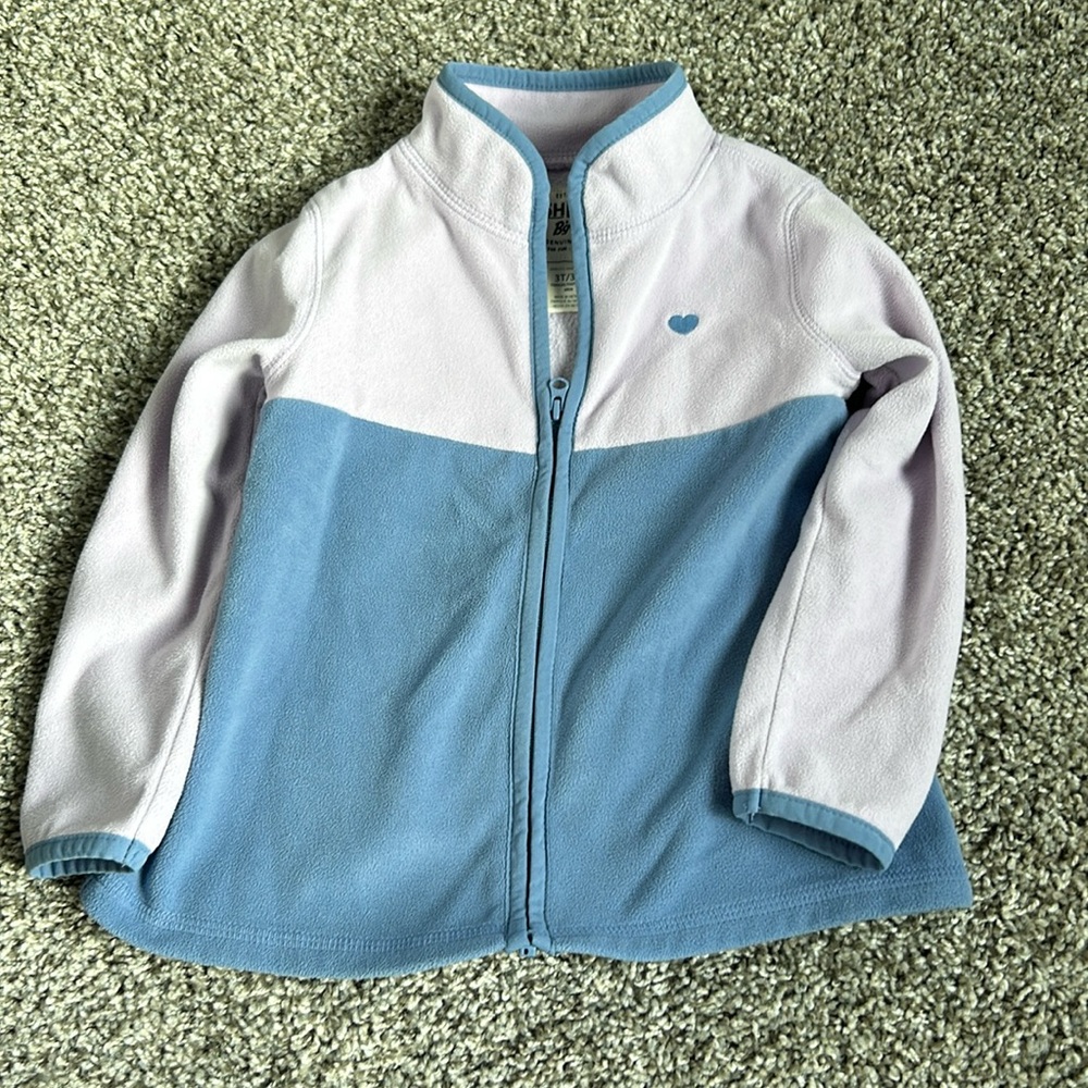 Toddler girl zip-up from OshKosh 3T lilac and darker purple long sleeve